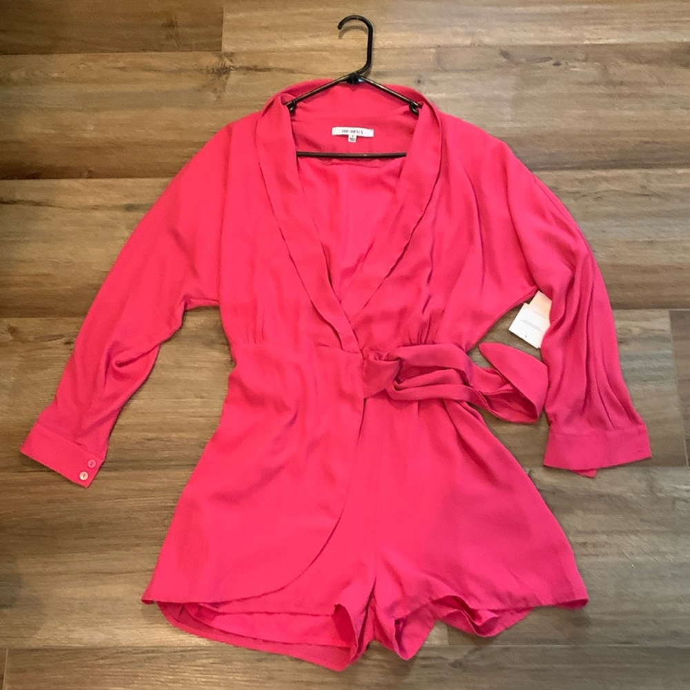 NWT- Women’s Hot Pink Shorts jumpsuit Size Small